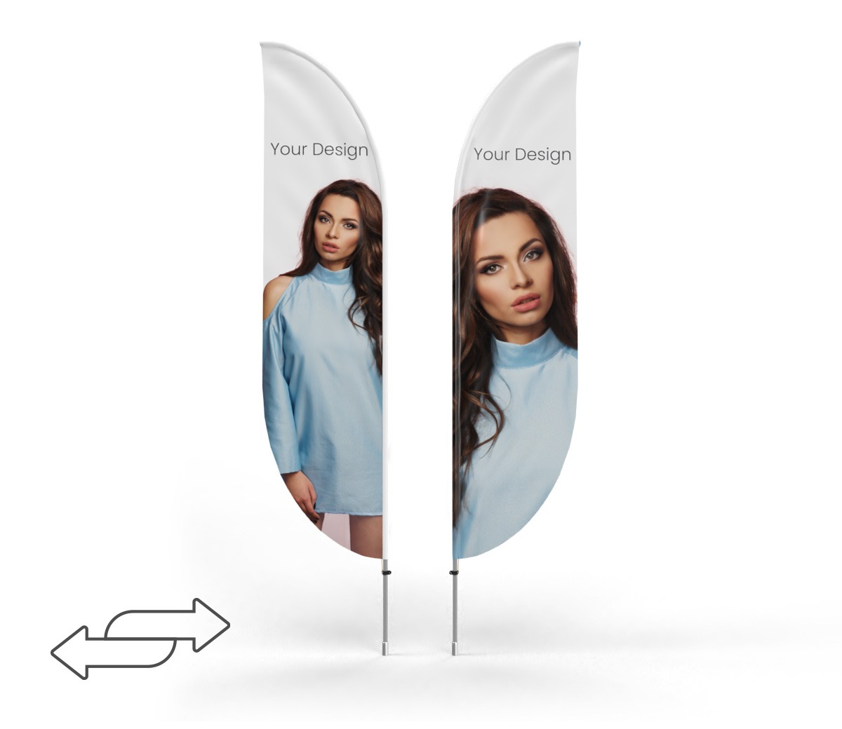 Beachflags double face Blackback PRO