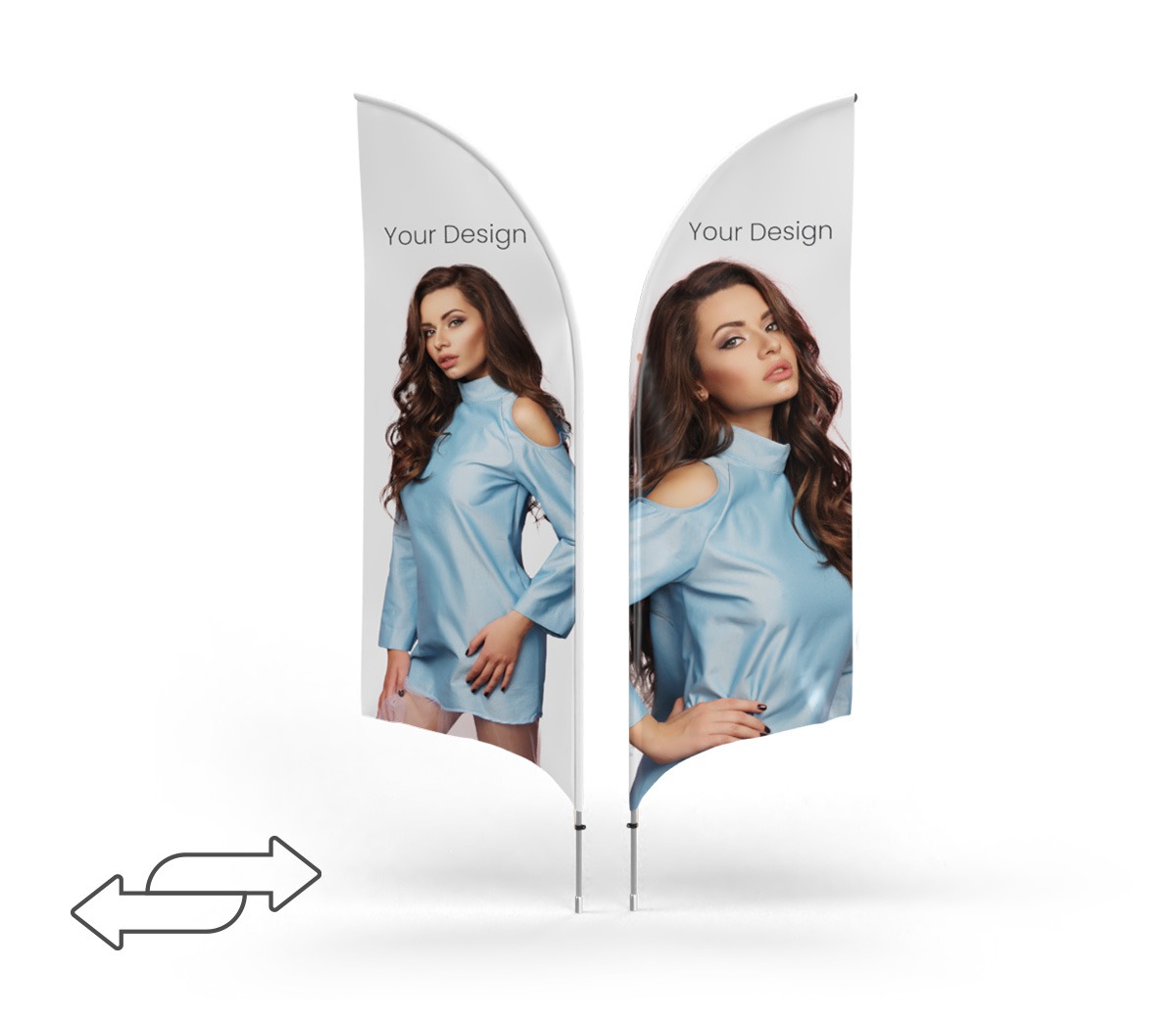 Beachflag courbé Blackback PRO