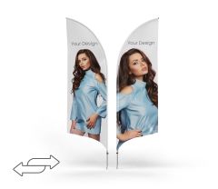 Beachflagi Curved față-verso cu imprimare personalizată