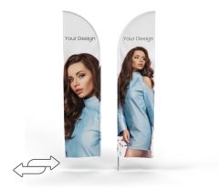 Beachflag Feather dobbeltsidet - reklameflag med mast