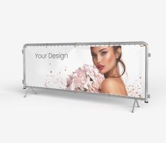 Frontlit banner with printed advertising graphics