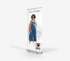 Roll-up Suna con grafica pubblicitaria