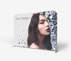 Europa straight exhibition stand with printed graphic