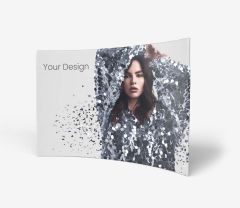 Horizontal exhibition stand Europa with printed advertising graphic