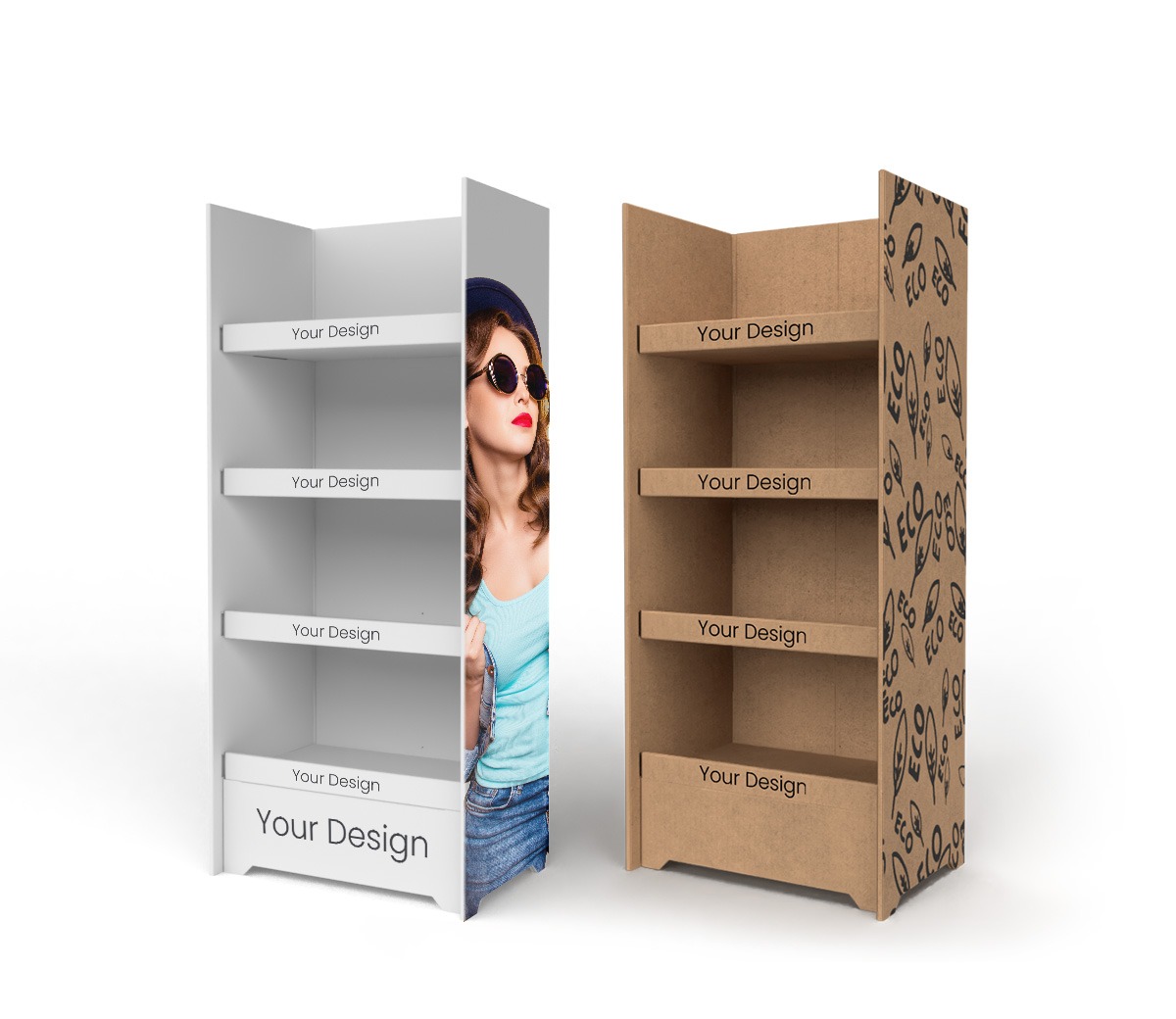 Présentoir carton à étagères produits