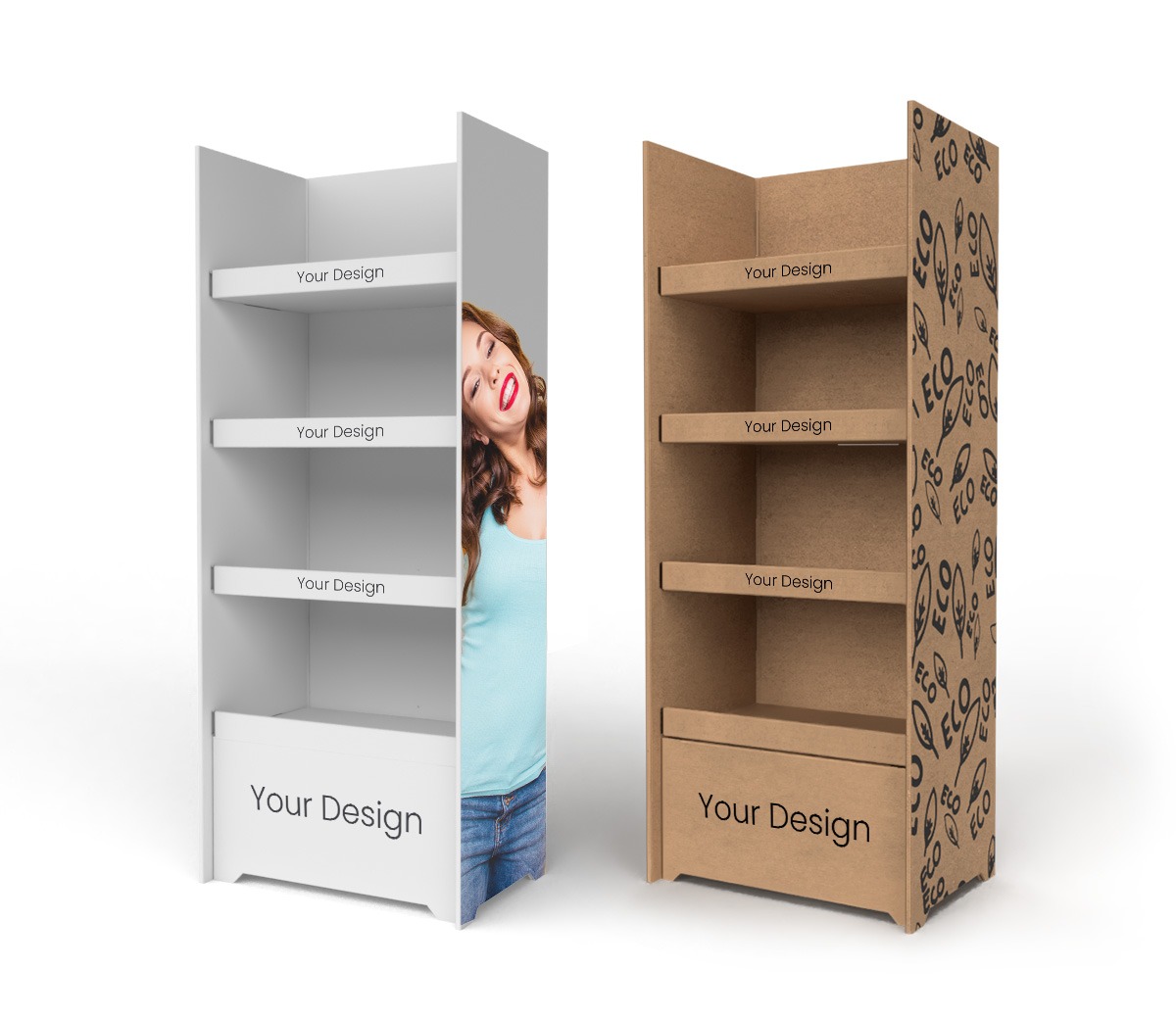 Présentoir de sol carton à étagères