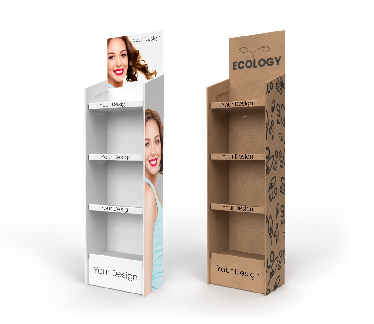 Stands à étagères carton B personnalisés