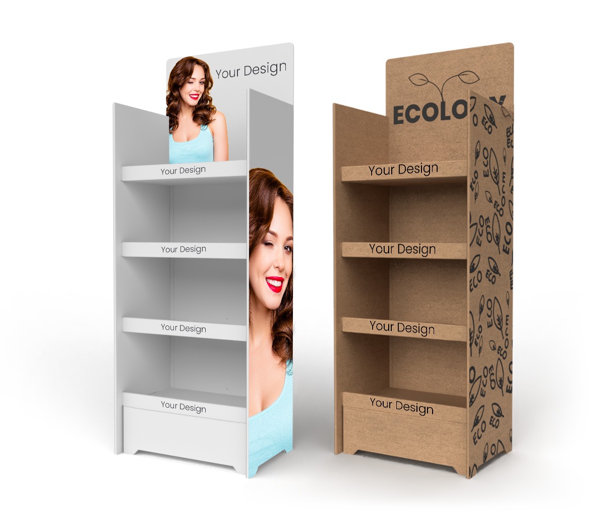Présentoir carton à étagères magasin